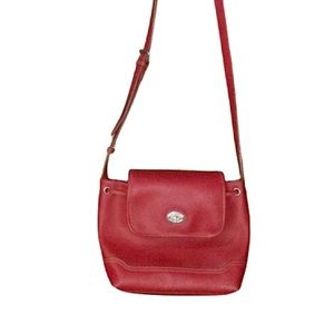 Vintage Red Leather Tommy Hilfiger Side Strap Crossbody small Purse / Bag